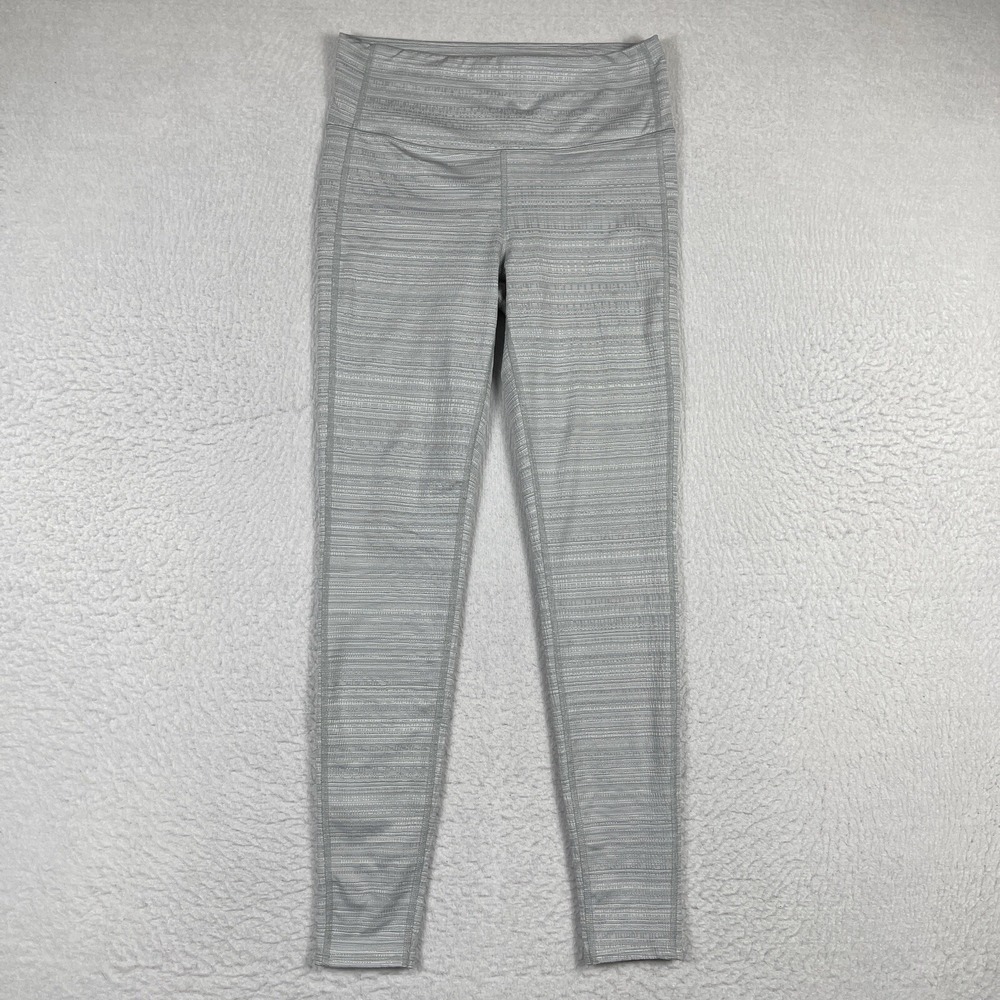 Athleta‎ Leggings Womens M Gray Space Dye Textured Activewear Yoga Gym Workout